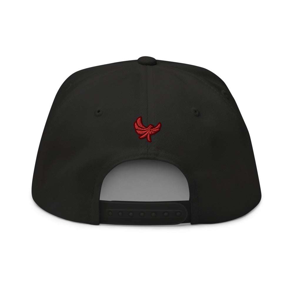High Profile Five Panel Flat Bill Snap-Back Cap" Kanji " -PEACE GANG