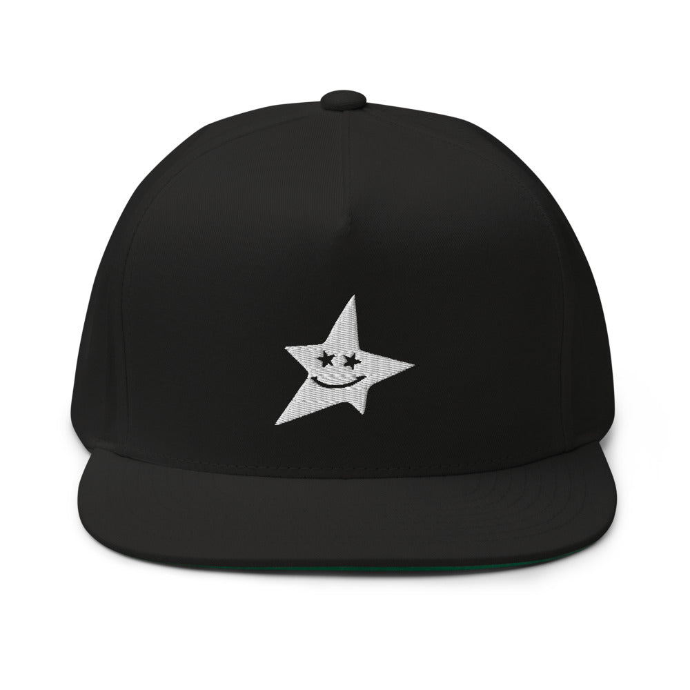 "Smiling Star " High Profile 5 Panel Flat Bill Cap