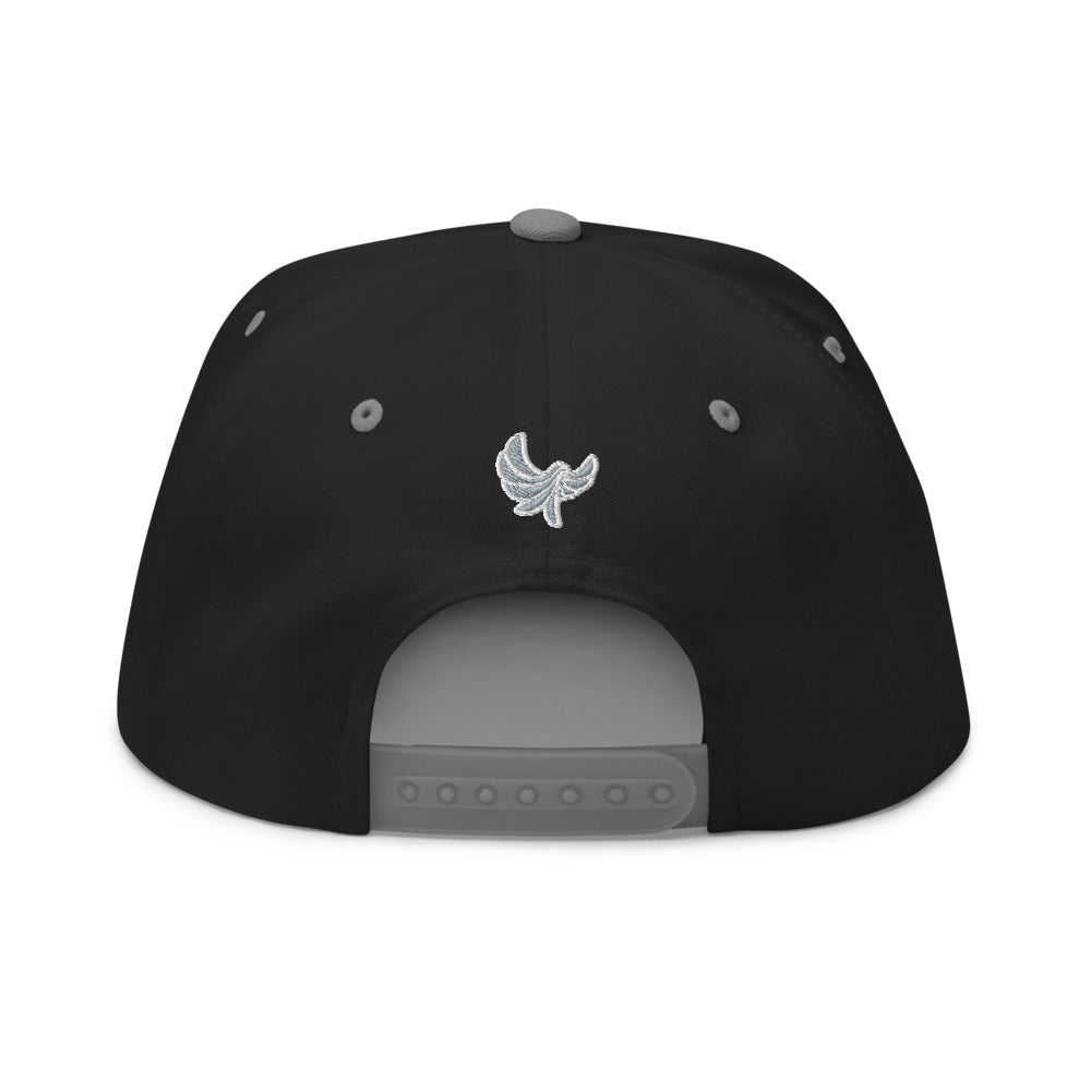 High Profile Five Panel Flat Bill Snap-Back Cap" Kanji " -PEACE GANG