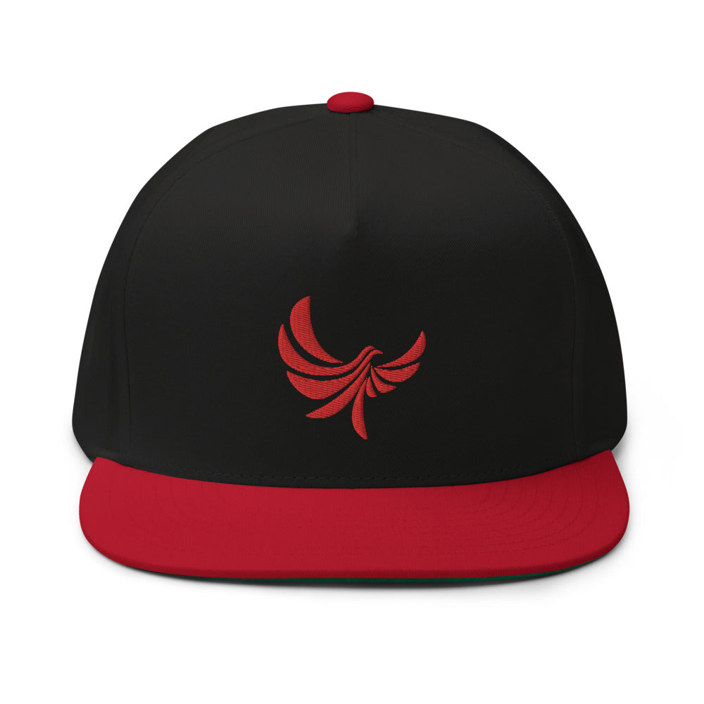 Black High Profile Five Panel Flat Bill Snap-Back Cap-PEACE GANG