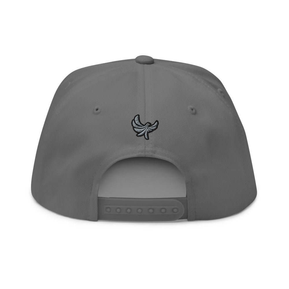 High Profile Five Panel Flat Bill Snap-Back Cap" Kanji " -PEACE GANG
