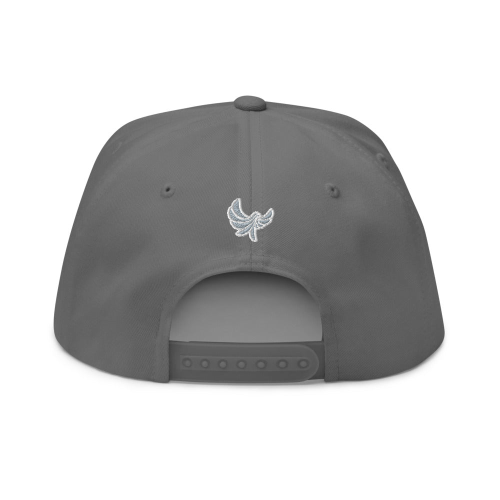 High Profile Five Panel Flat Bill Snap-Back Cap -PEACE GANG