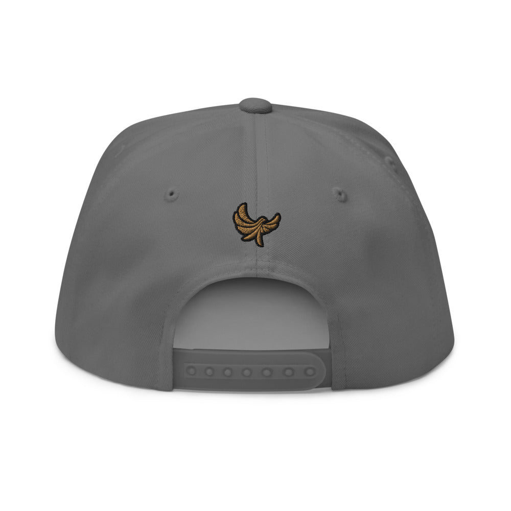 Red and Black High Profile 5 Panel Snap-Back Flat Bill Cap-PEACE GANG