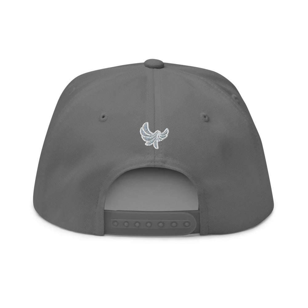 Sanskrit High Profile Five Panel Flat Bill Cap "Ahimsa WORLD PEACE" -PEACE GANG