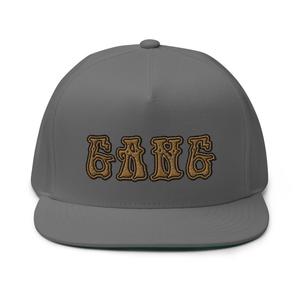 Five Panel High Profile Snap-Back Flat Bill Cap-PEACE GANG