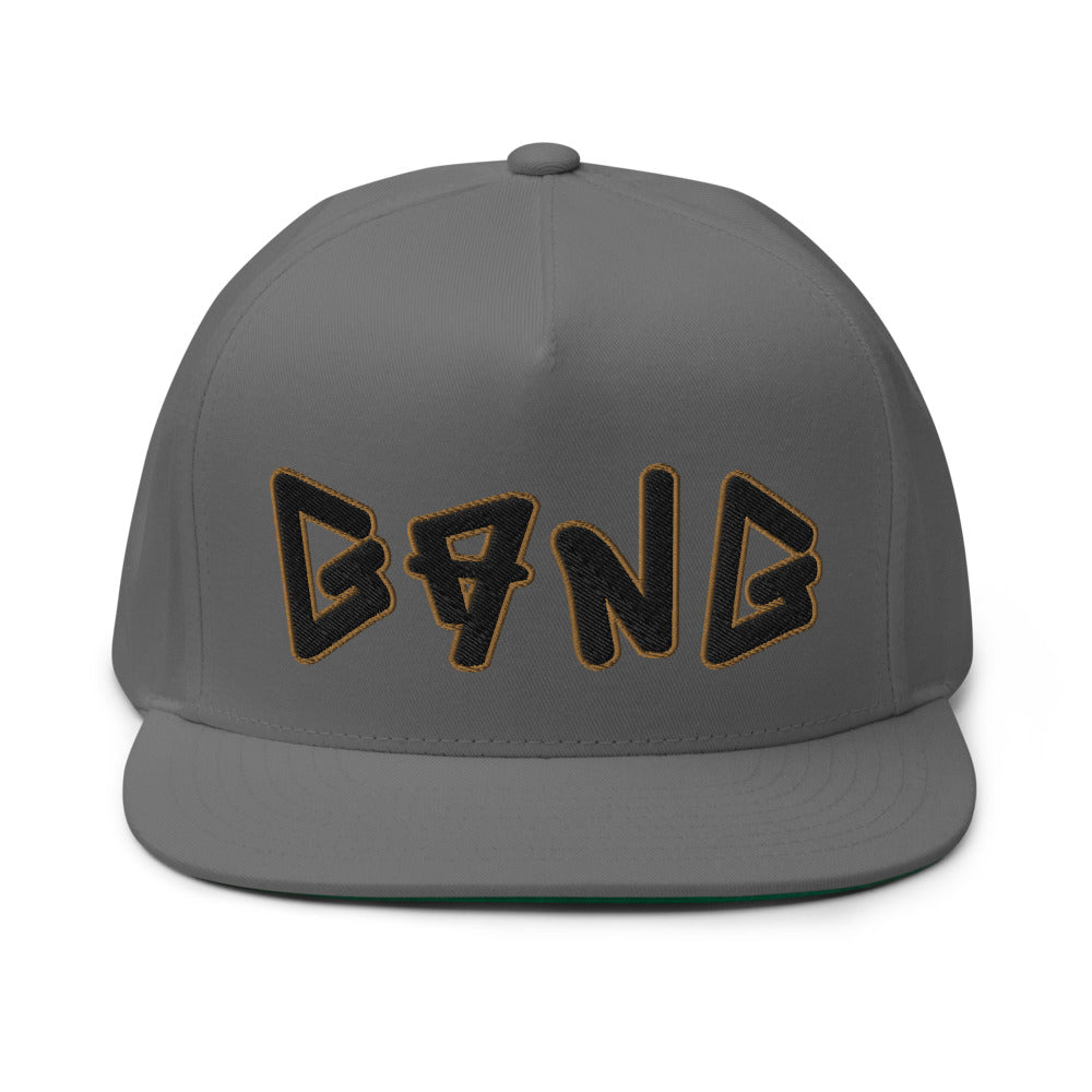 Five Panel Snap-Back Flat Bill Cap- PEACE GANG