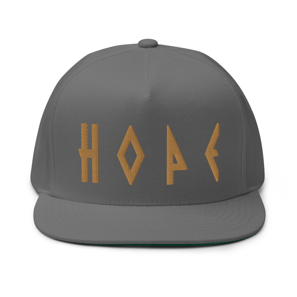 "HOPE" High Profile Five Panel Flat Bill Snap-Back Cap