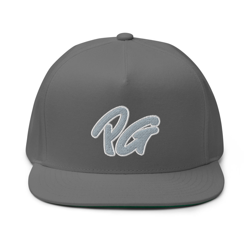 Black Five Panel Flat Bill Snap-Back Cap-PEACE GANG