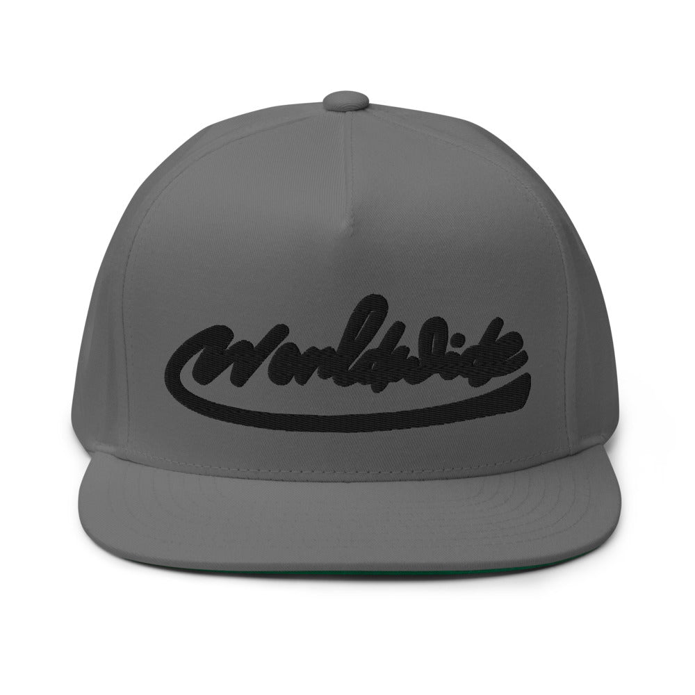 "Worldwide " High Profile Five Panel Snap-Back Flat Bill Cap -PEACE GANG