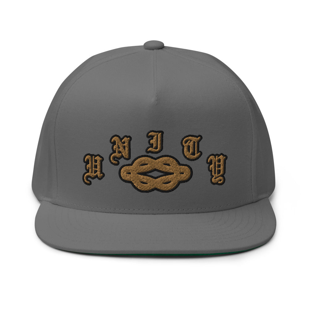 Five Panel High Profile Flat Bill Cap " Unity "- PEACE GANG