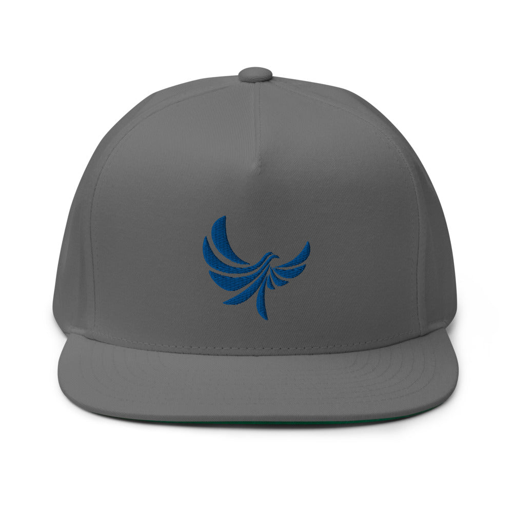 Black High Profile Five Panel Flat Bill Snap-Back Cap-PEACE GANG
