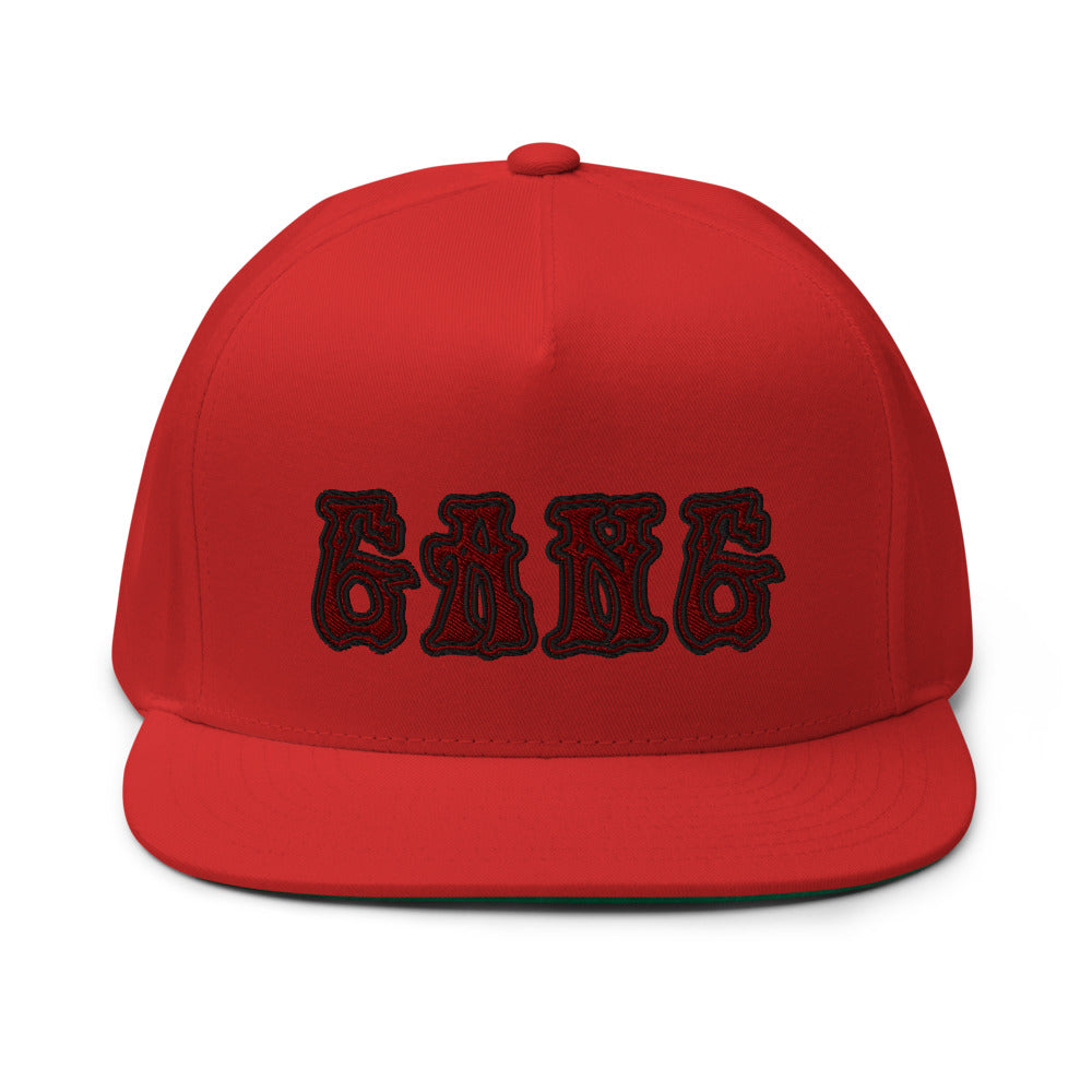 Five Panel High Profile Snap-Back Flat Bill Cap-PEACE GANG