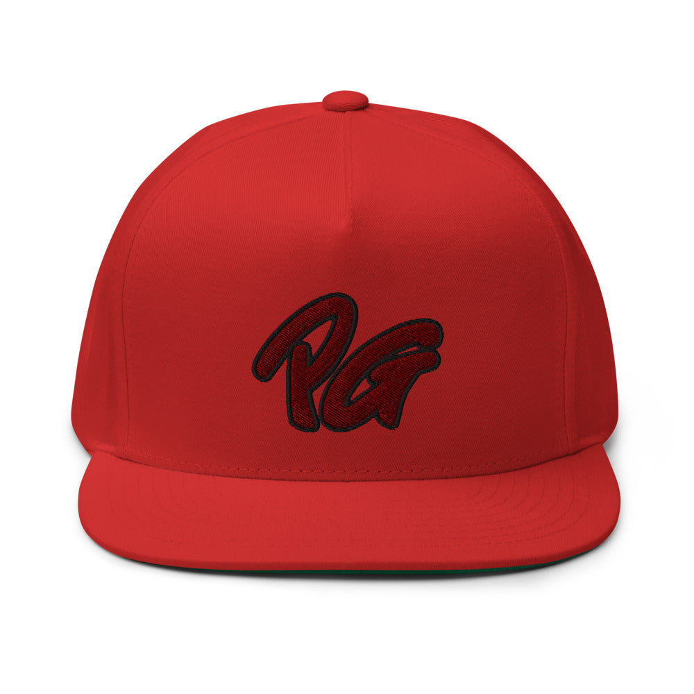 Black Five Panel Flat Bill Snap-Back Cap-PEACE GANG