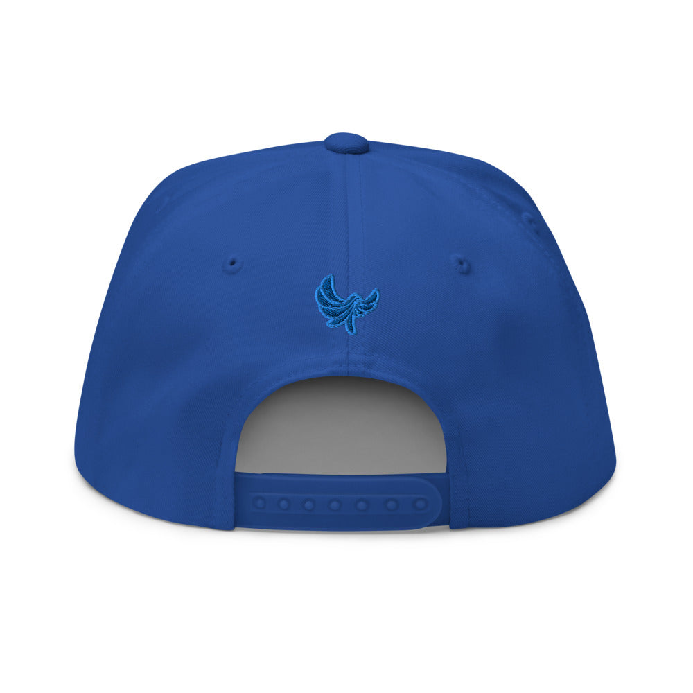 Sanskrit High Profile Five Panel Flat Bill Cap "Ahimsa WORLD PEACE" -PEACE GANG