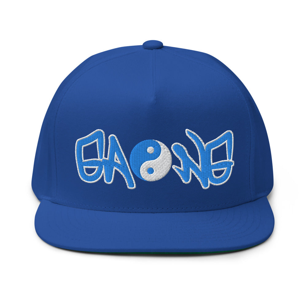 Yin Yang High Profile Five Panel Snap-Back Flat Bill Cap-PEACE GANG