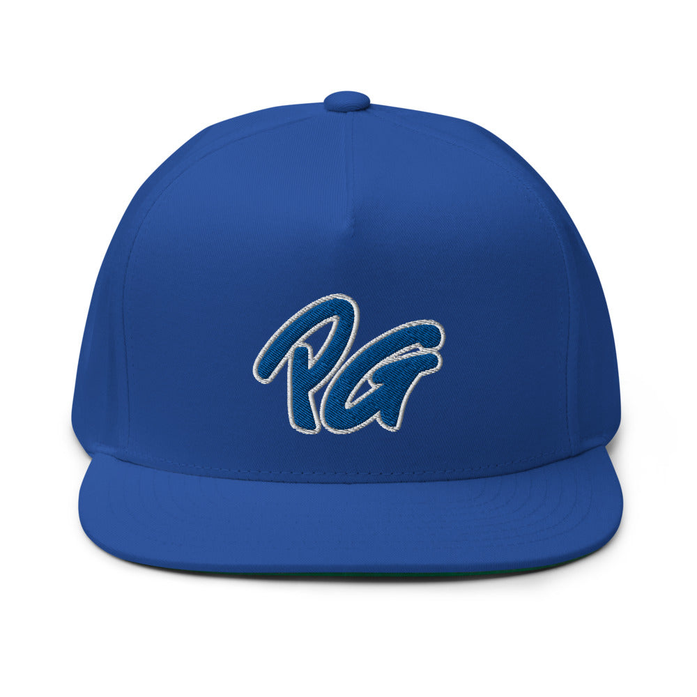 Black Five Panel Flat Bill Snap-Back Cap-PEACE GANG