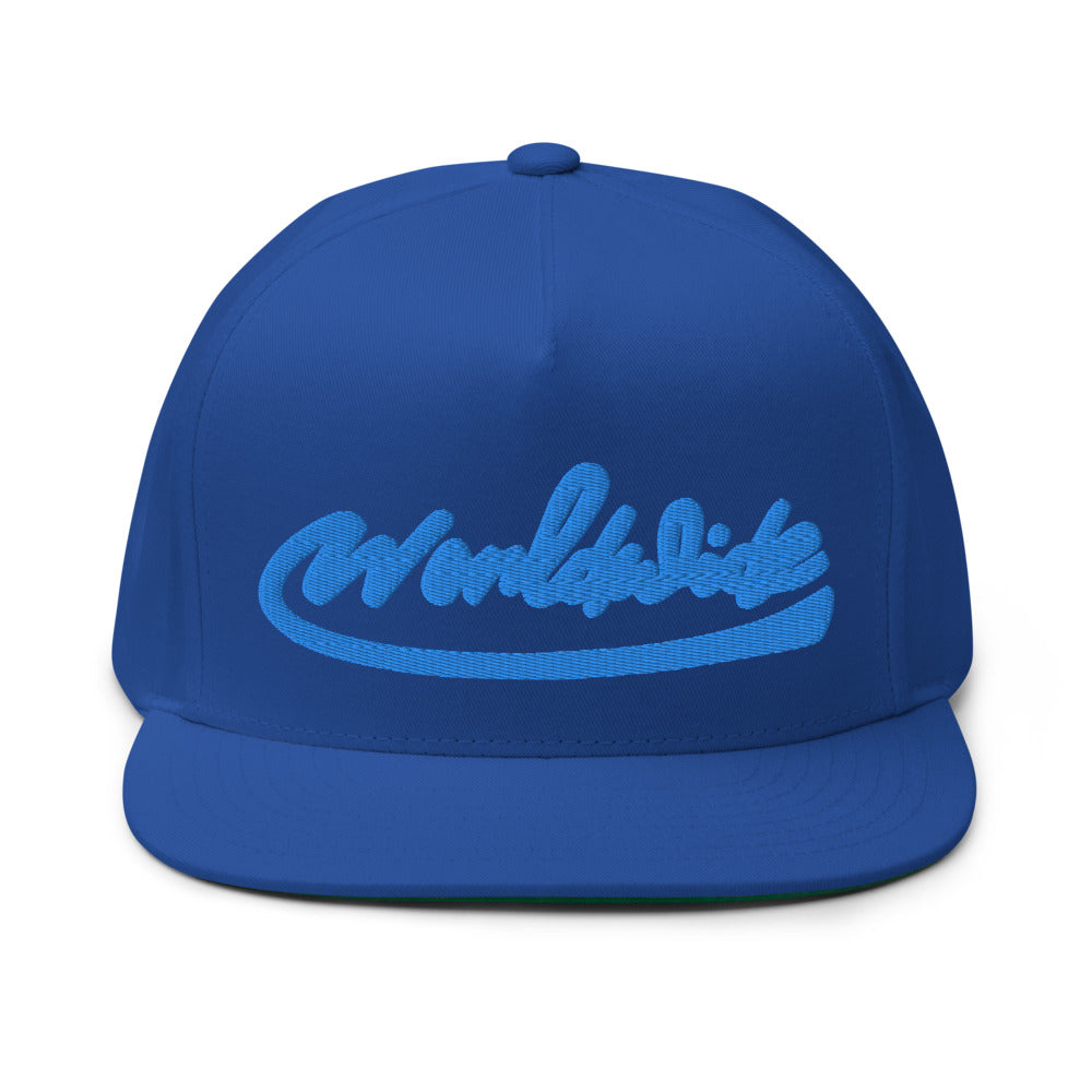 "Worldwide " High Profile Five Panel Snap-Back Flat Bill Cap -PEACE GANG