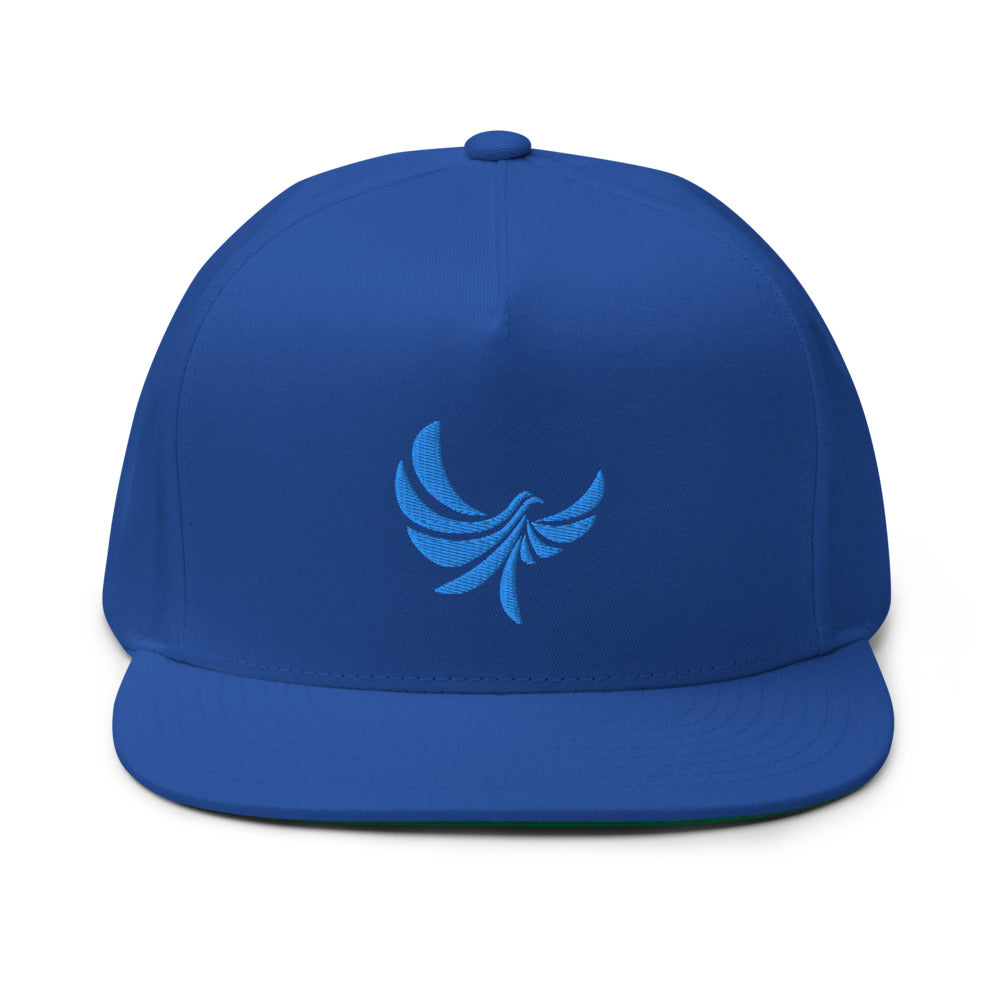 Black High Profile Five Panel Flat Bill Snap-Back Cap-PEACE GANG