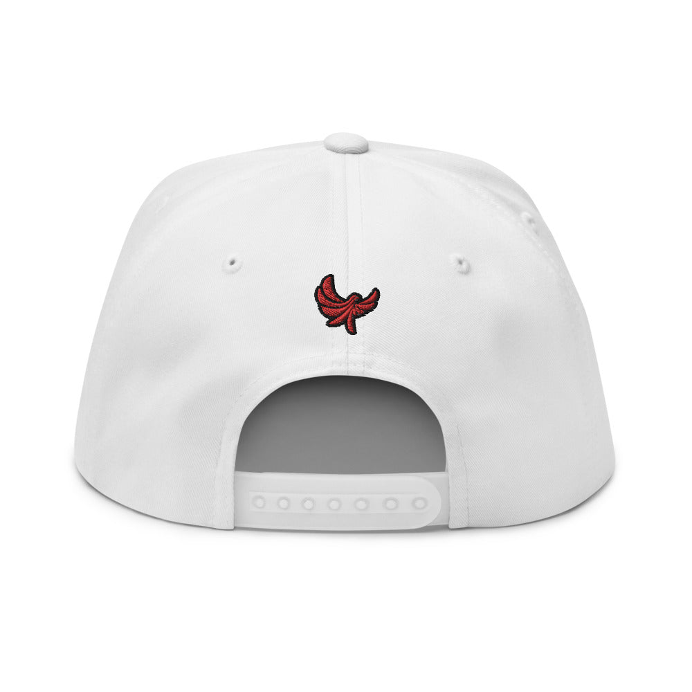 High Profile Five Panel Snap-Back Flat Bill Cap-PEACE GANG