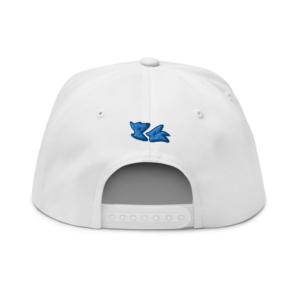 High Profile Five Panel Flat Bill Snap-Back Cap- PEACE GANG