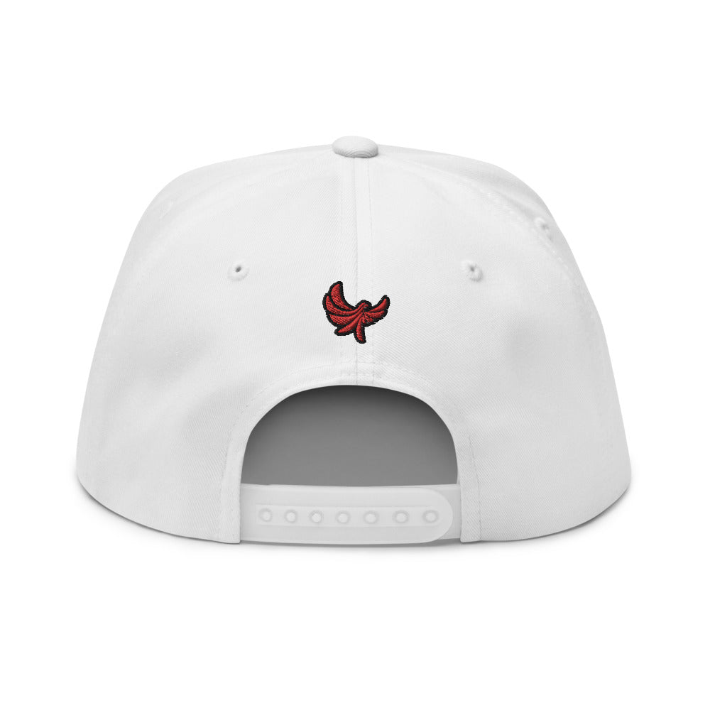 High Profile Five Panel Flat Bill Snap-Back Cap" Kanji " -PEACE GANG