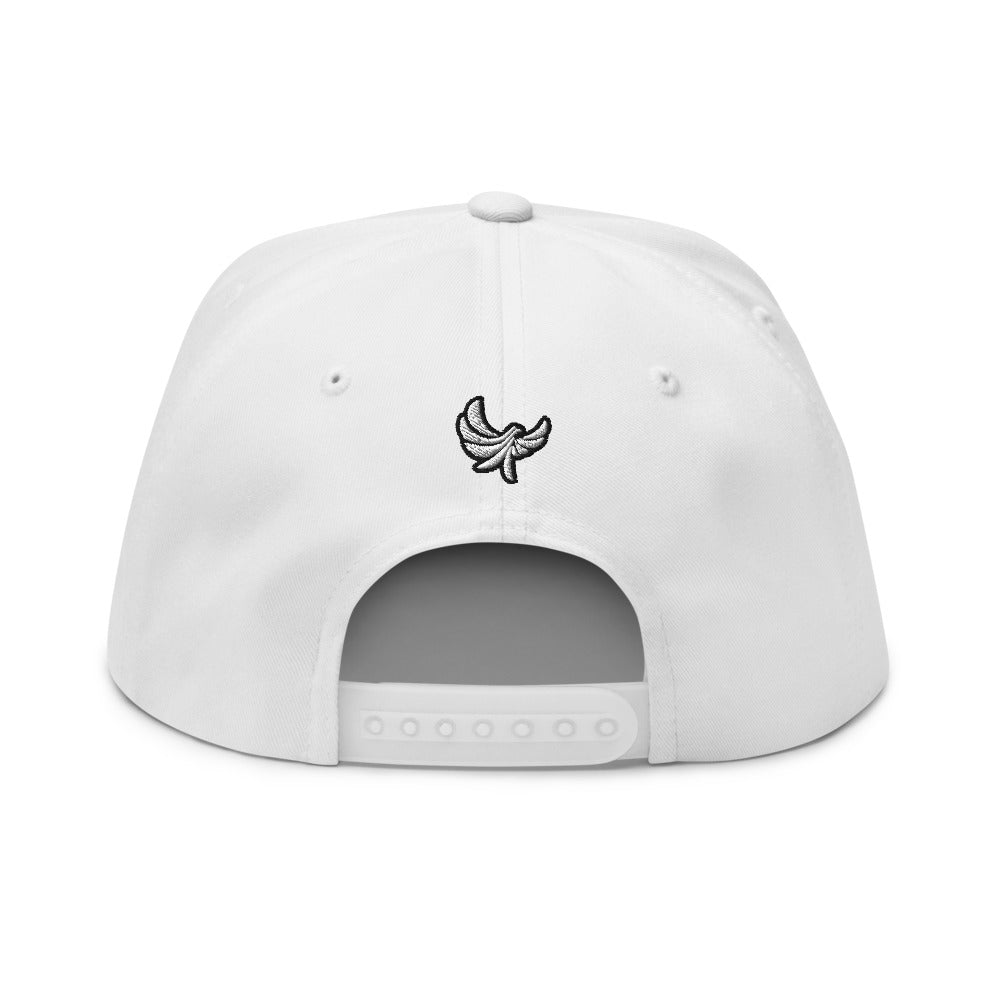 High Profile 5 Panel Flat Bill Snap-back Cap " PG "-PEACE GANG
