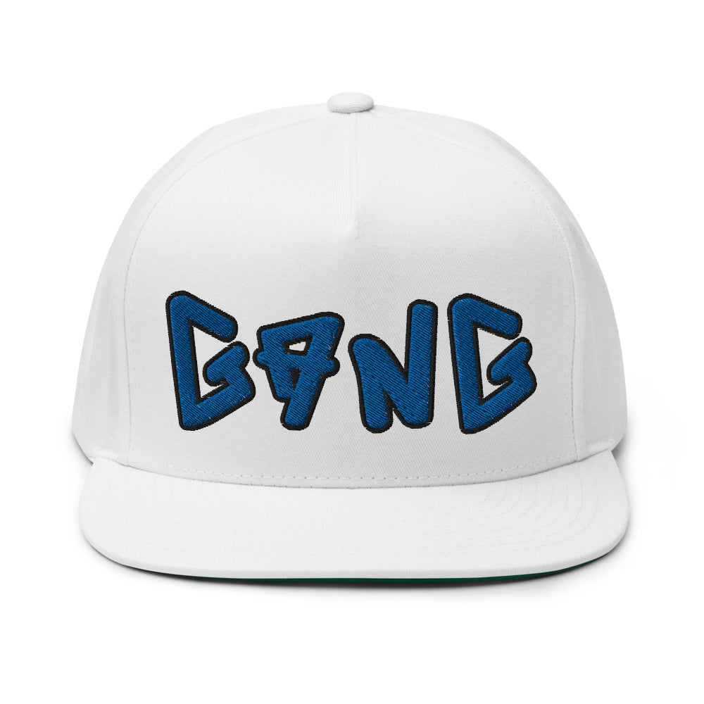 Five Panel Snap-Back Flat Bill Cap- PEACE GANG