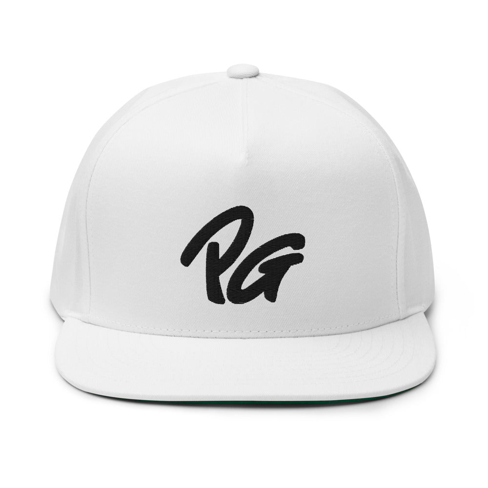 White Five Panel Flat Bill Snap-back Cap-PEACE GANG