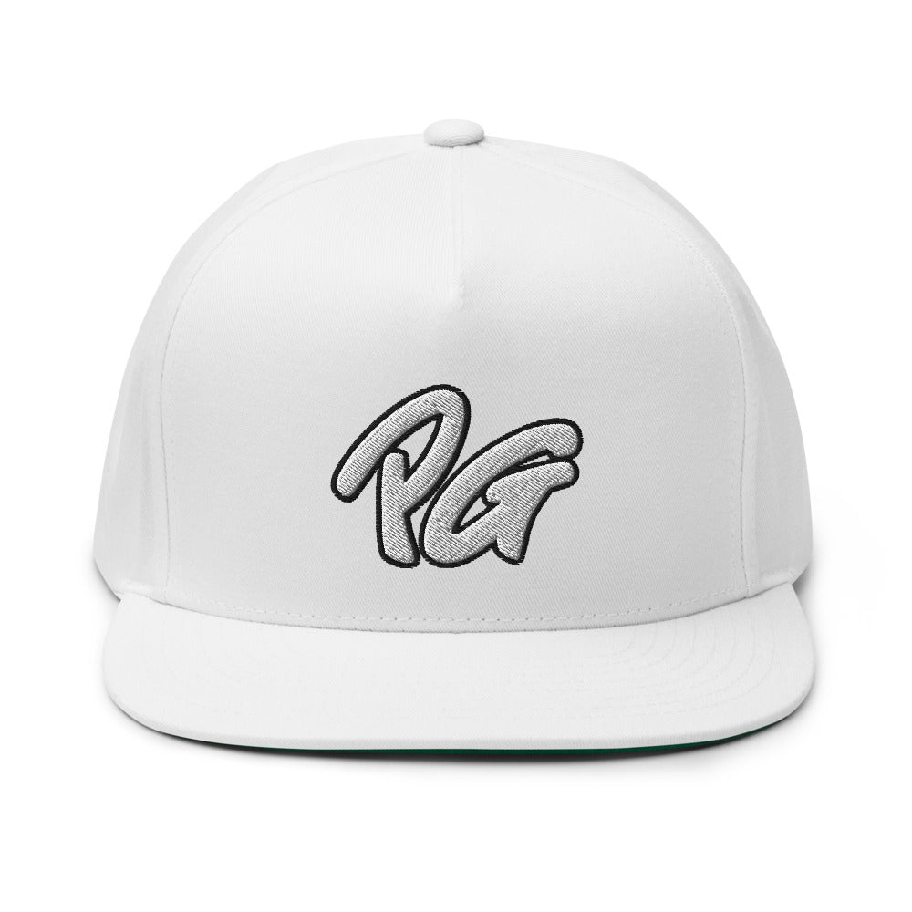Black Five Panel Flat Bill Snap-Back Cap-PEACE GANG