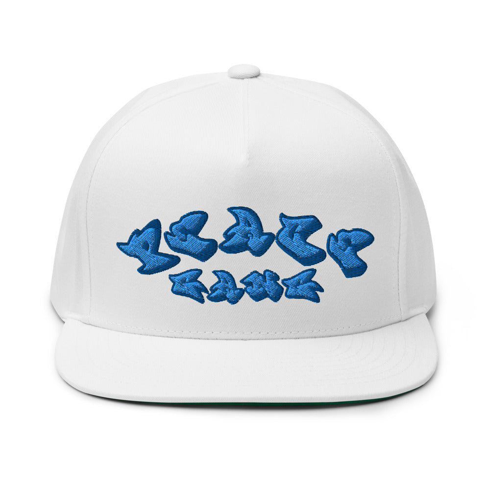 High Profile Five Panel Flat Bill Snap-Back Cap- PEACE GANG