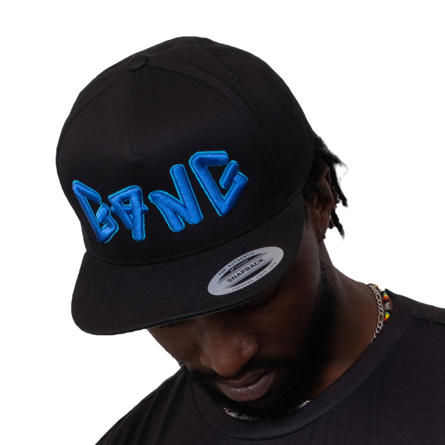 Five Panel Snap-Back Flat Bill Cap- PEACE GANG