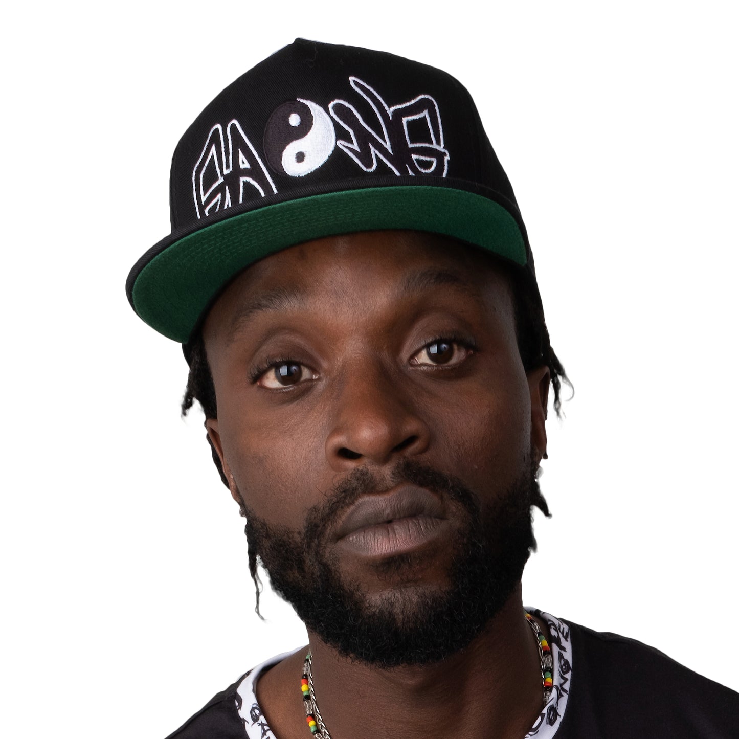 Yin Yang High Profile Five Panel Snap-Back Flat Bill Cap