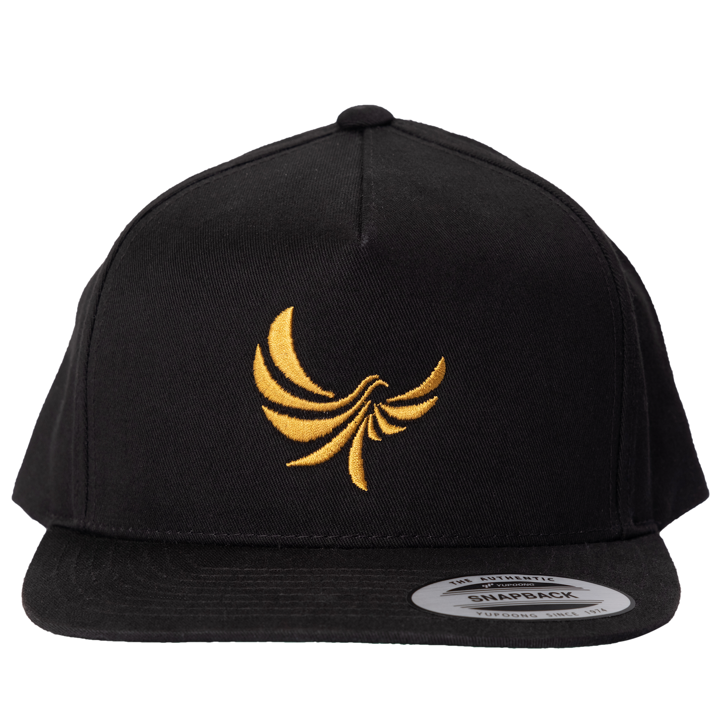 Black High Profile Five Panel Flat Bill Snap-Back Cap-PEACE GANG