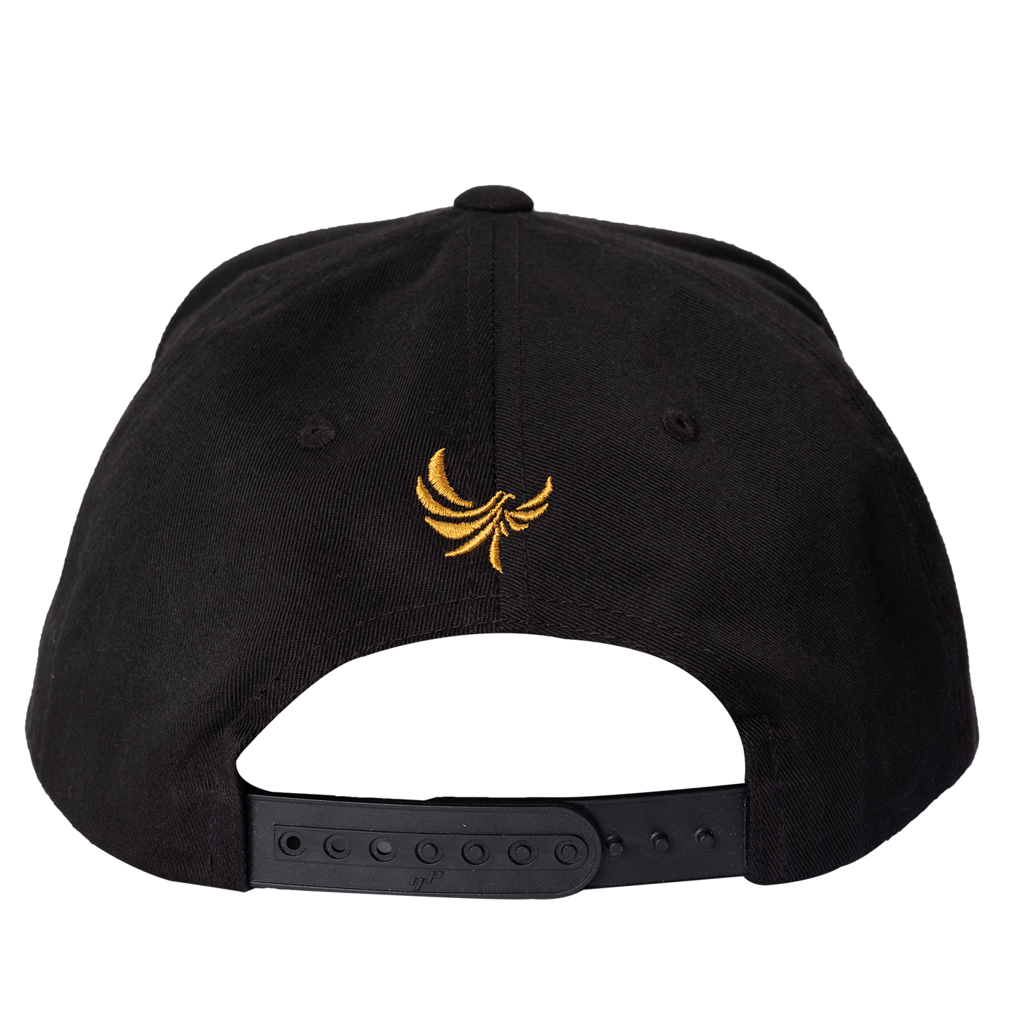Black High Profile Five Panel Flat Bill Snap-Back Cap-PEACE GANG
