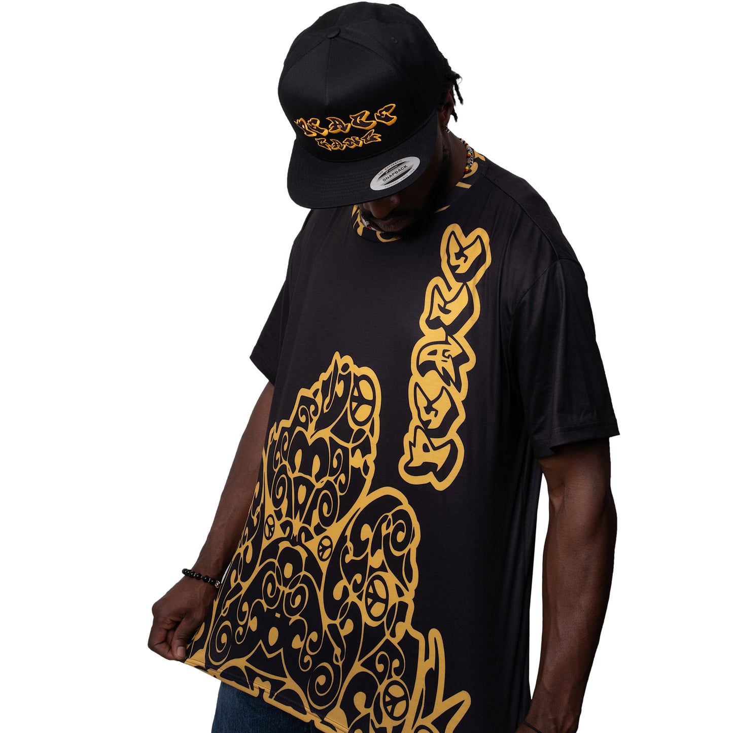 Unisex T-Shirt Black/Gold PEACE GANG