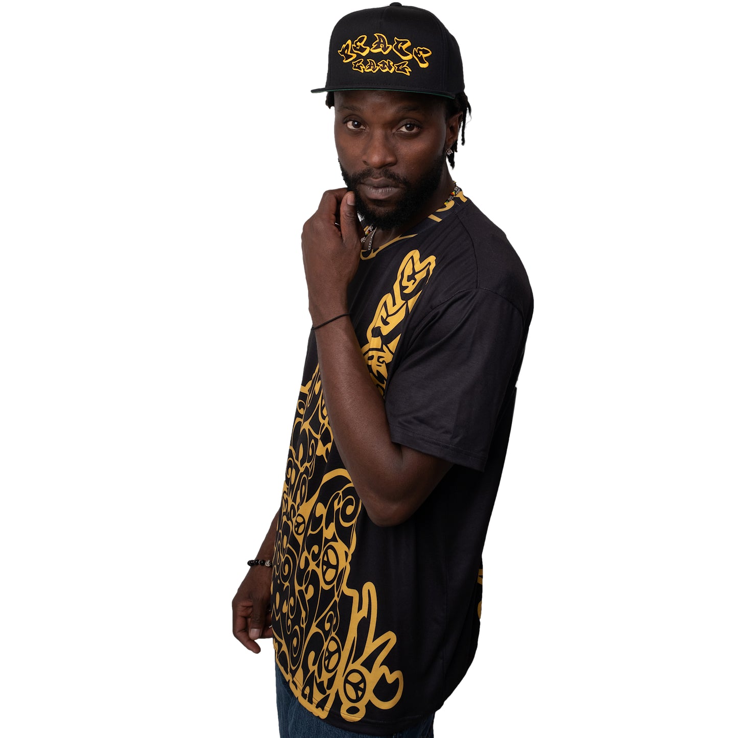 Unisex T-Shirt Black/Gold PEACE GANG