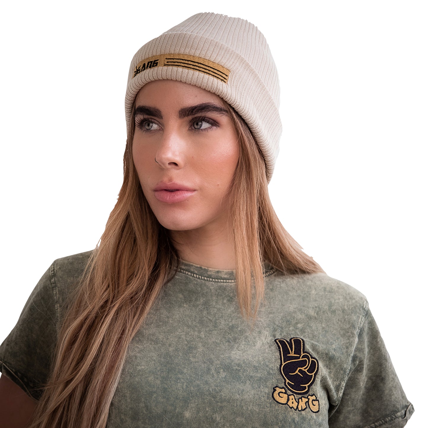Beanie Hat Organic ribbed beanie PEACE GANG