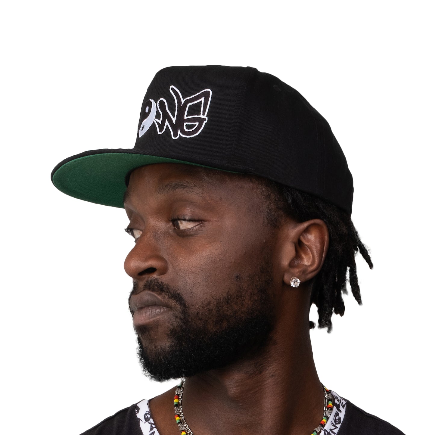 Yin Yang High Profile Five Panel Snap-Back Flat Bill Cap