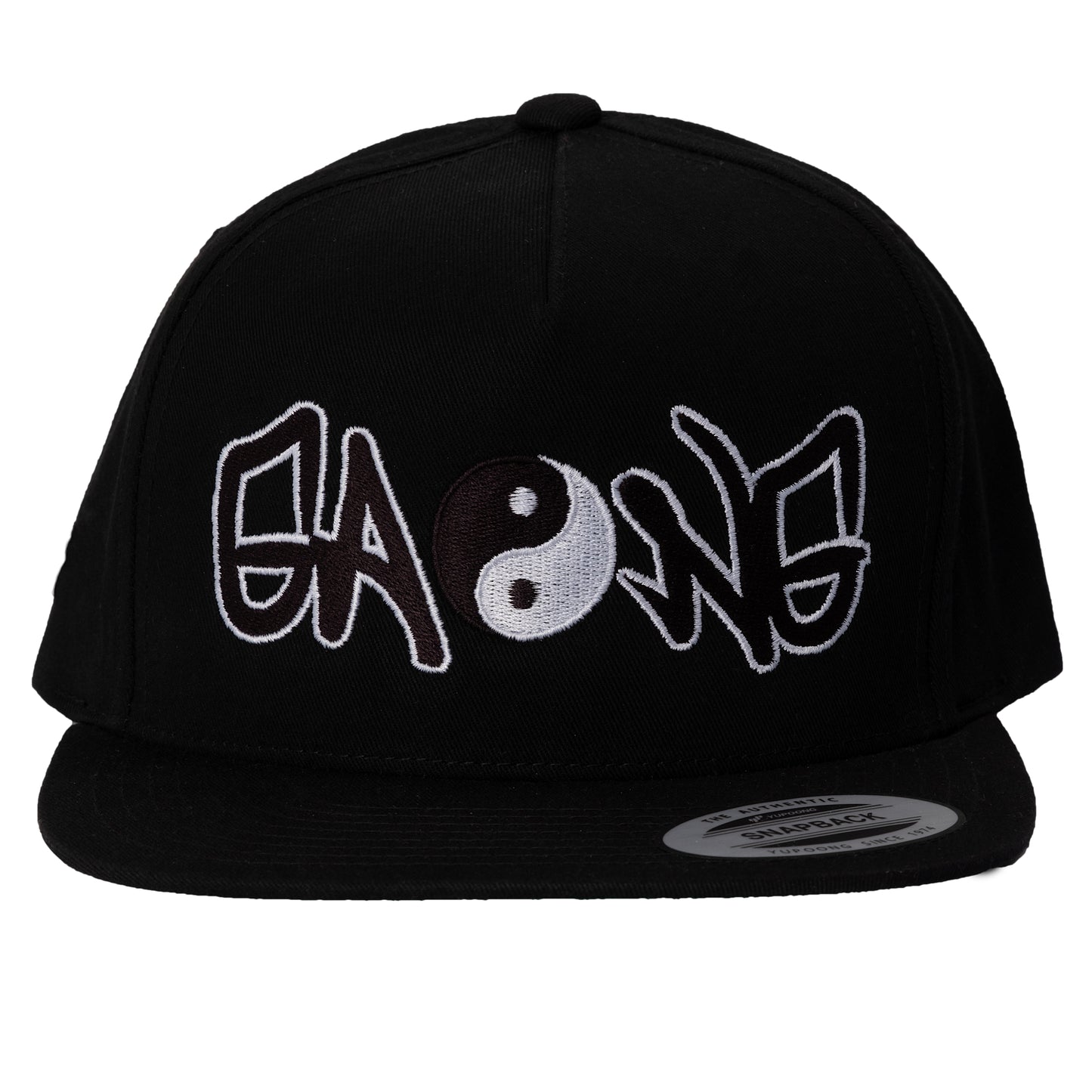 Yin Yang High Profile Five Panel Snap-Back Flat Bill Cap-PEACE GANG