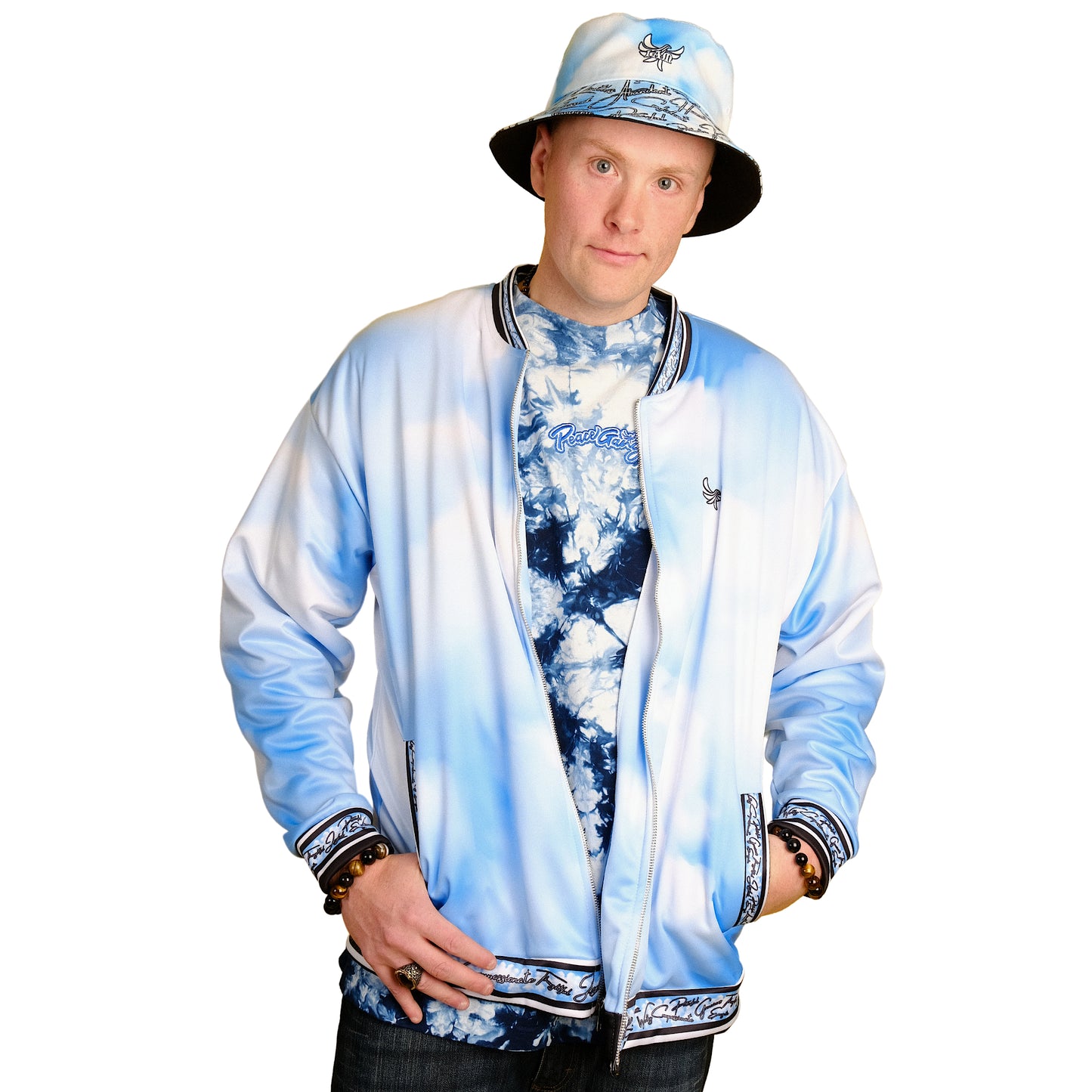 Lightweight Bomber Jacket " IAM " Jesus Christ Positive Mantra PEACE GANG