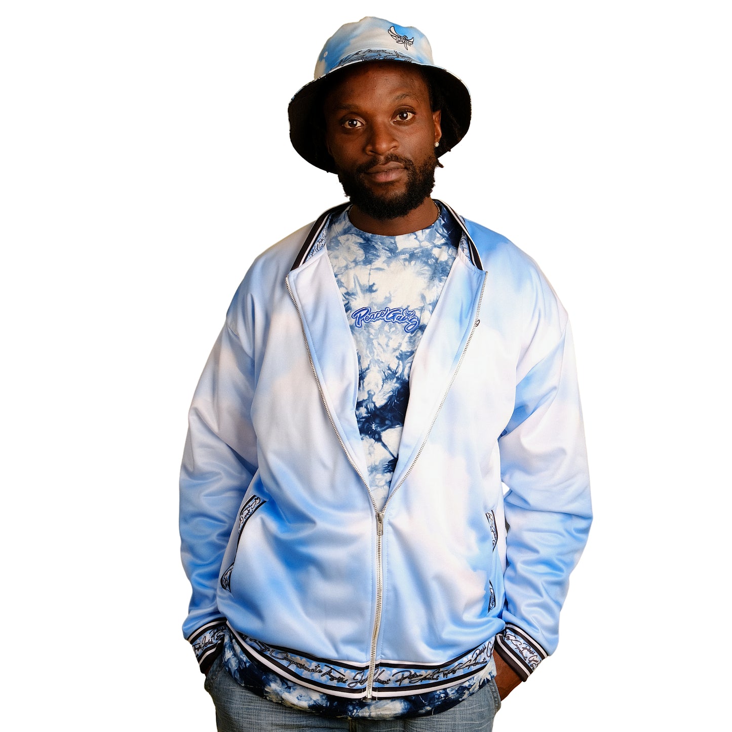 Lightweight Bomber Jacket " IAM " Jesus Christ Positive Mantra PEACE GANG