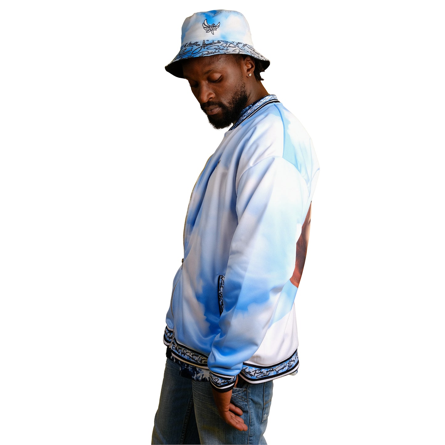 Lightweight Bomber Jacket " IAM " Jesus Christ Positive Mantra PEACE GANG