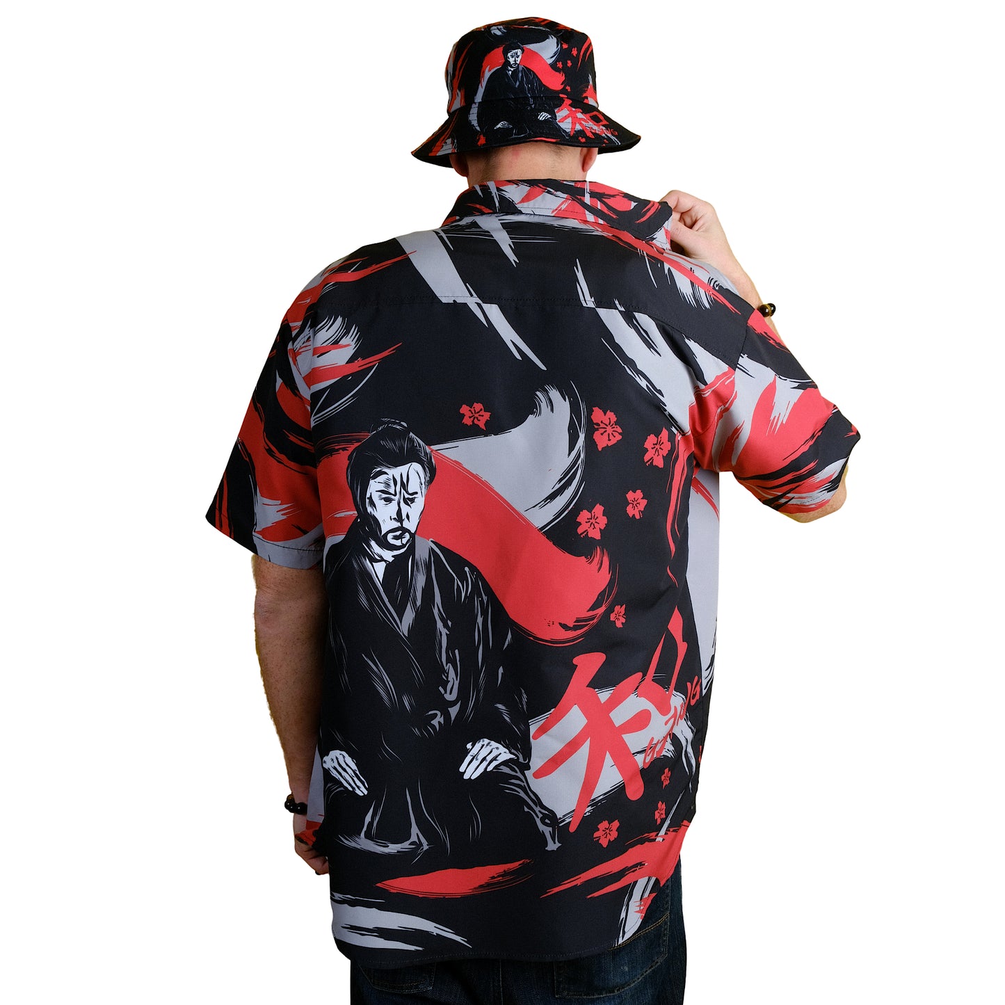 Button Down Shirt " Kanji " PEACE GANG