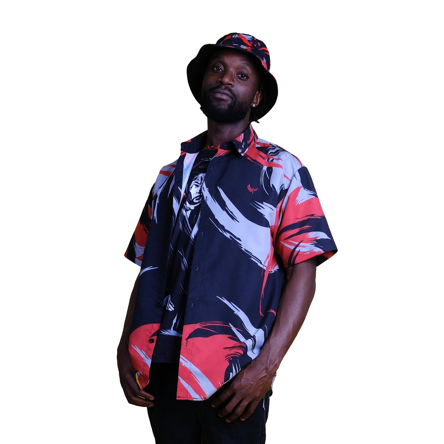 Button Down Shirt " Kanji " PEACE GANG