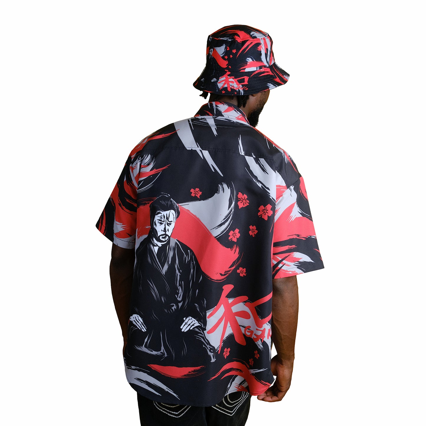 Button Down Shirt " Kanji " PEACE GANG
