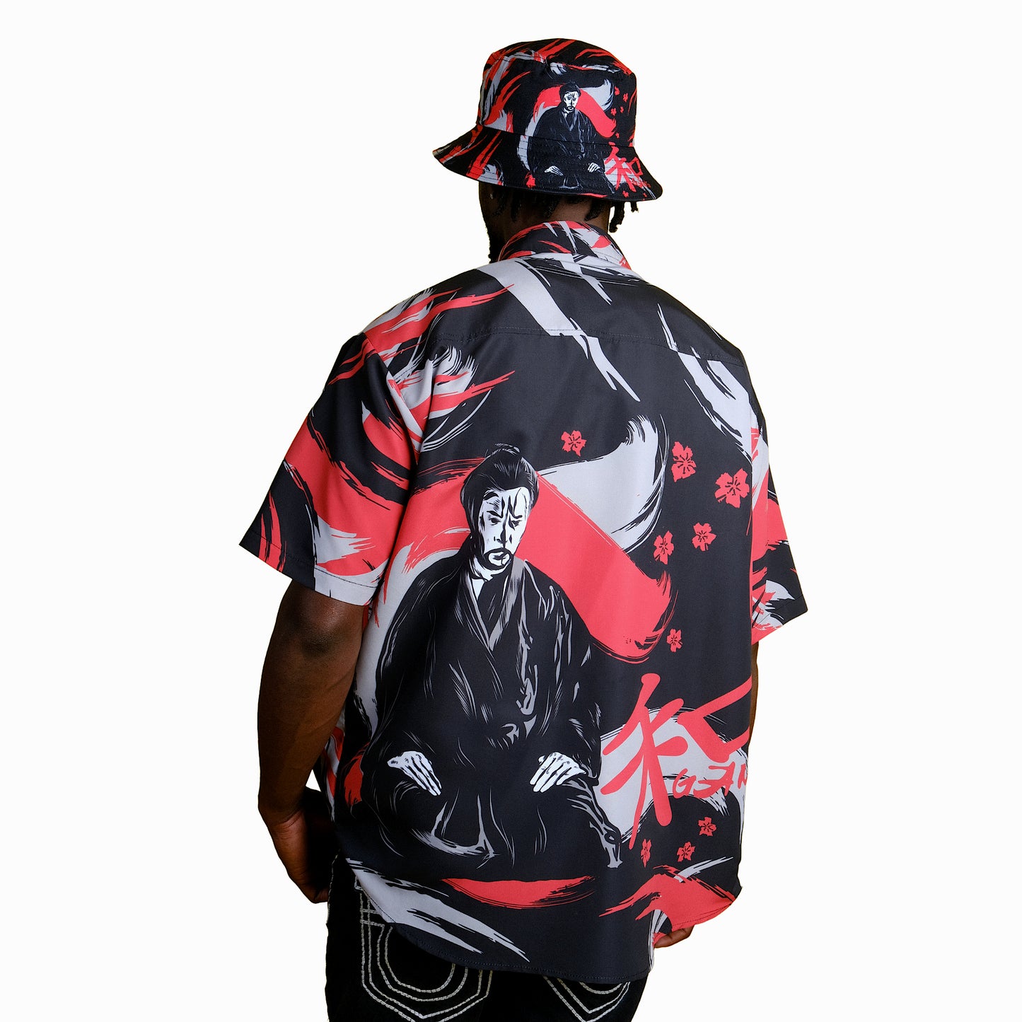 Button Down Shirt " Kanji " PEACE GANG