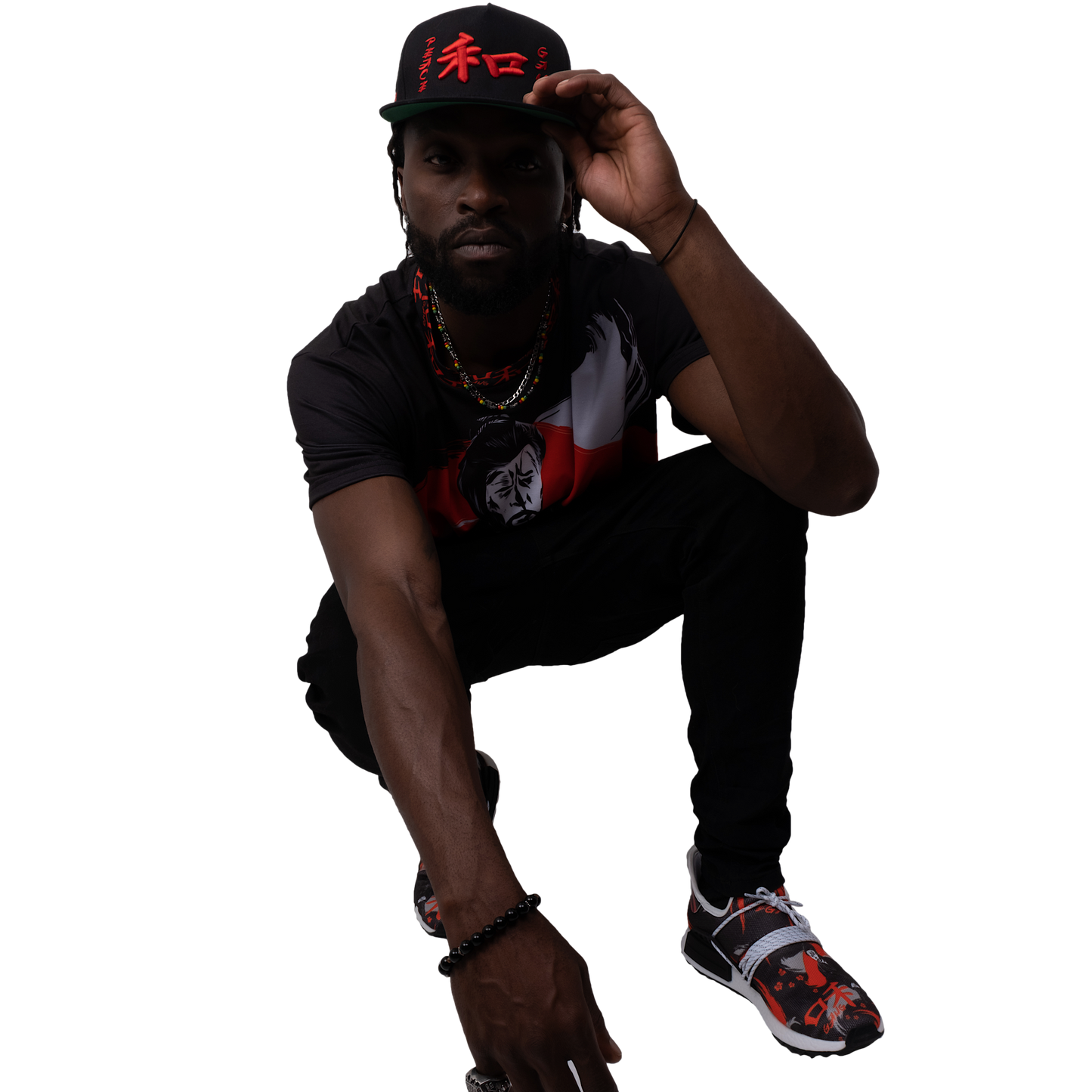 PEACE GANG " KANJI " Mid Top Shoes