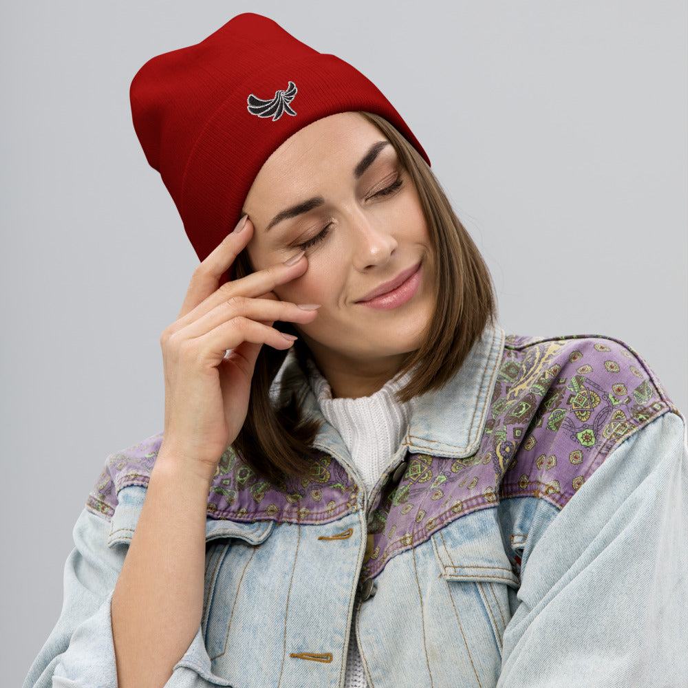 Red Beanie Hat PG Dove - PEACE GANG