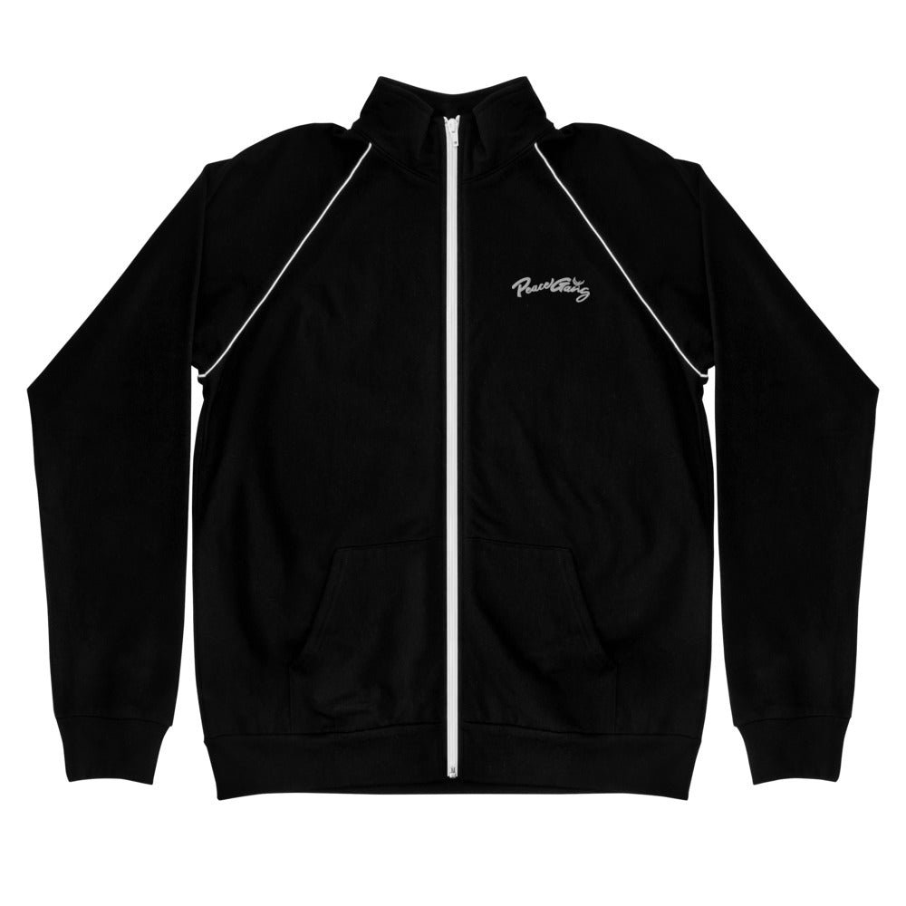 Fleece Jacket Black/White Piped PEACE GANG