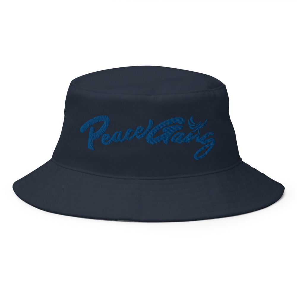 Bucket Hat Embroidered Old School PEACE GANG Cursive